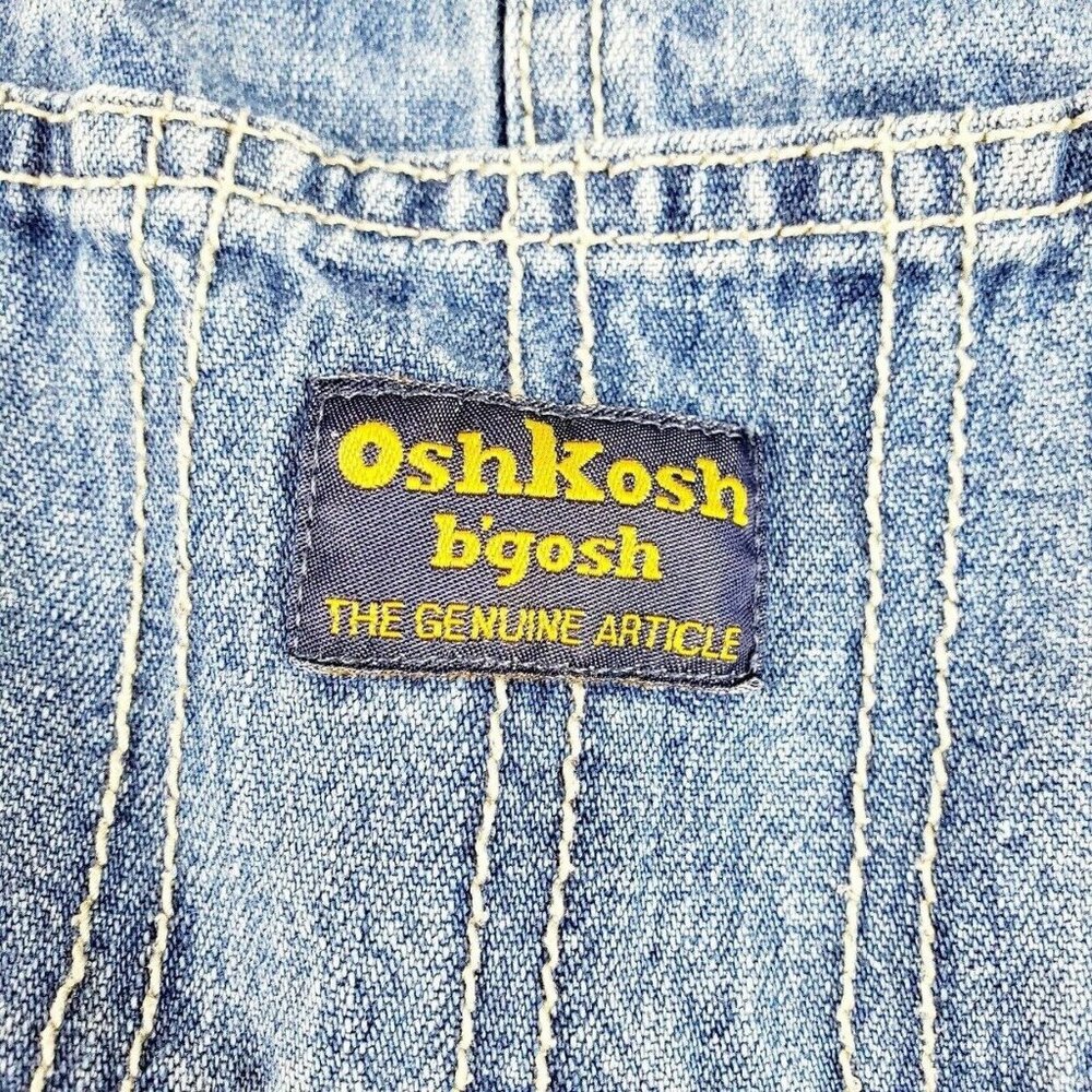 OshKosh Bgosh Vestbak Infant Boys Denim Jean Carpenter Overall Shorts 12 Months - Picture 4 of 10